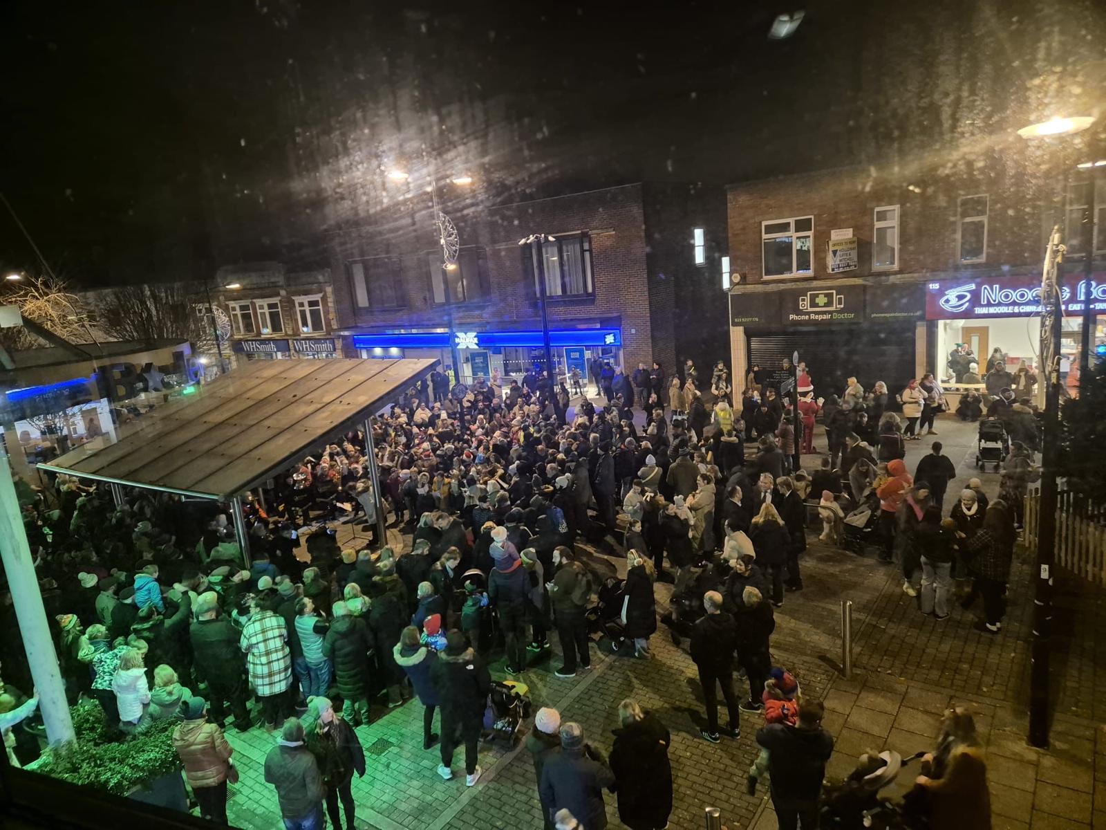 Christmas Lights Switch On Crowd